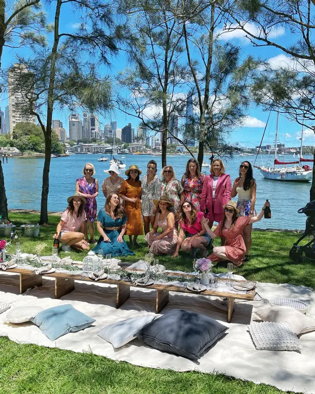 Women Enjoying Picnic Set Up Sydney